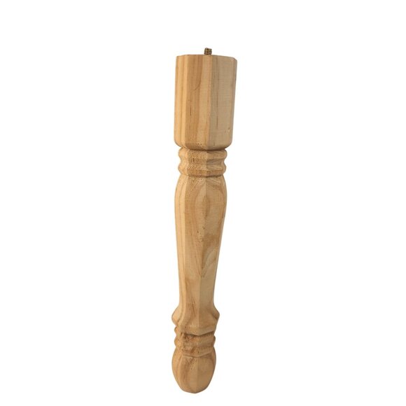Turned  Wood Table Leg Replacement Spindle 14" Height Unfinished Natural Finish - Picture 1 of 6